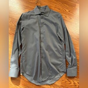 Calvin Klein Black and Gray Pinstripe Dress Shirt